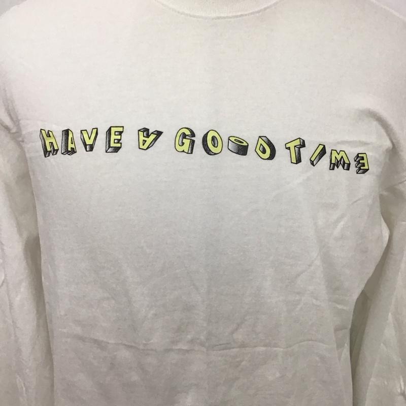 ハバ グッ タイム Have a good time カットソー 長袖 長袖カットソー プリントカットソー クルーネック L プリント 白 / ホワイト /  メンズ USED 古着 中古 10126193