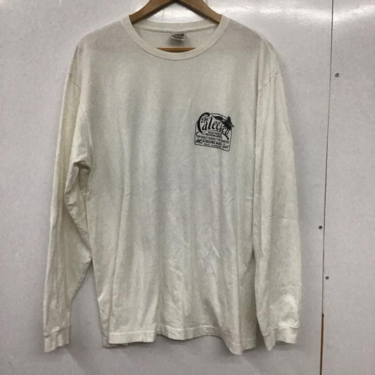 キャリー CALEE カットソー 長袖 長袖カットソー クルーネックカットソー プリントカットソー XL プリント 白 / ホワイト /  メンズ USED 古着 中古 10137361