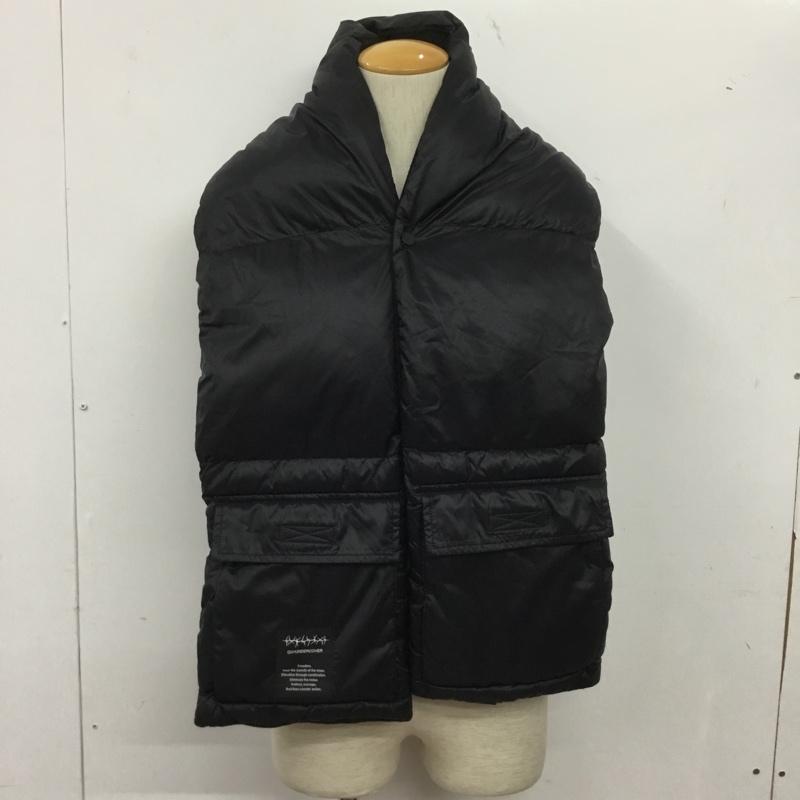 ジーユー GU マフラー マフラー 361-338412 中綿マフラー UNDERCOVER ポケット付き ロゴ、文字 紺 / ネイビー /  メンズ USED 古着 中古 10143935