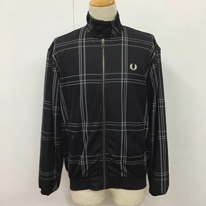 フレッドペリー FRED PERRY ジャケット、上着 ジャンパー、ブルゾン ジップアップジャケット ジャンパー ジャケット カジュアルジャケット ジャージ S ロゴ、文字 X チェック 黒 / ブラック / X 白 / ホワイト /  メンズ USED 古着 中古 10109816