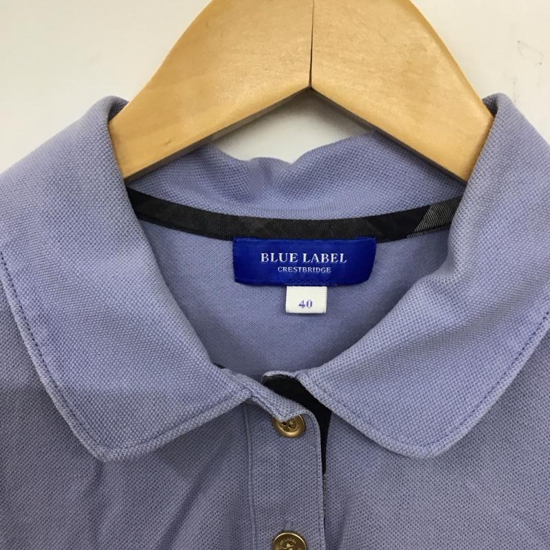 ブルーレーベル・クレストブリッジ BLUE LABEL CRESTBRIDGE ポロシャツ 半袖 半袖ポロシャツ カラーシャツ 半袖カットソー 40 無地 水色 / ライトブルー /  レディース USED 古着 中古 10136754