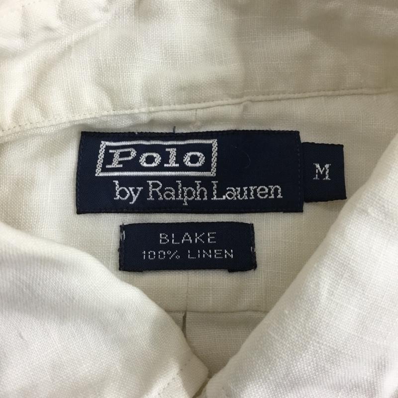 ラルフローレン RALPHLAUREN シャツ、ブラウス 長袖 長袖シャツ カラーシャツ 長袖カットソー ボタンダウンシャツ M ロゴ、文字 白 / ホワイト /  メンズ USED 古着 中古 10120945