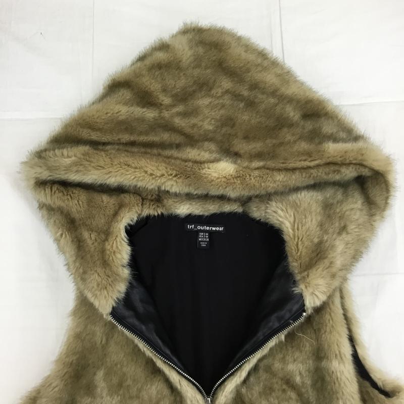 ザラティーアールエフ ZARA TRF ベスト ベスト ファーベスト M 無地 茶 / ブラウン /  レディース USED 古着 中古 10141086