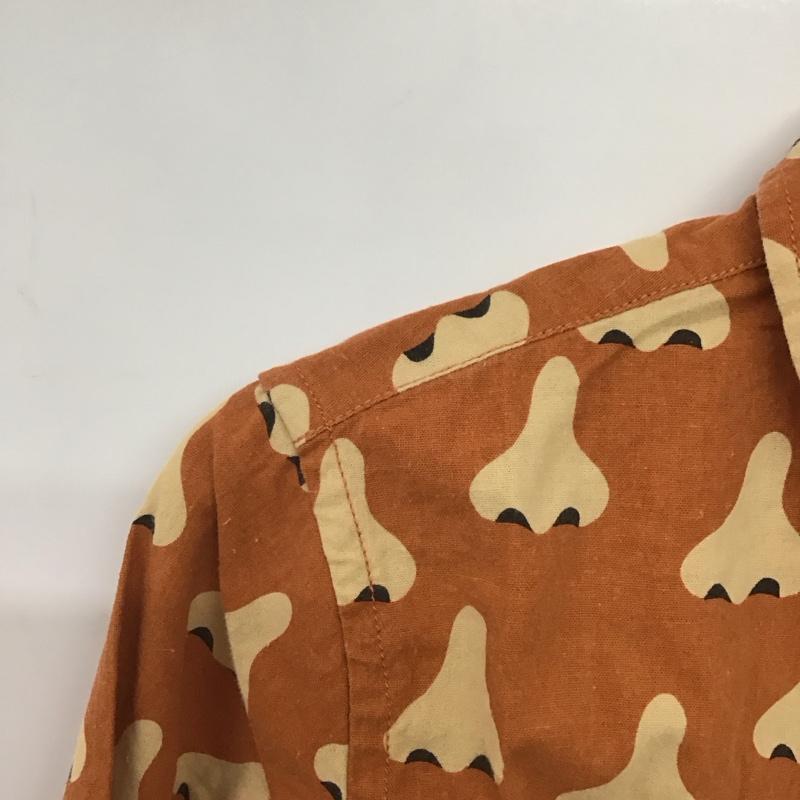 ゴースローキャラバン go slow caravan シャツ、ブラウス 長袖 350259 鼻柄 1 プリント 橙 / オレンジ /  メンズ USED 古着 中古 10142923