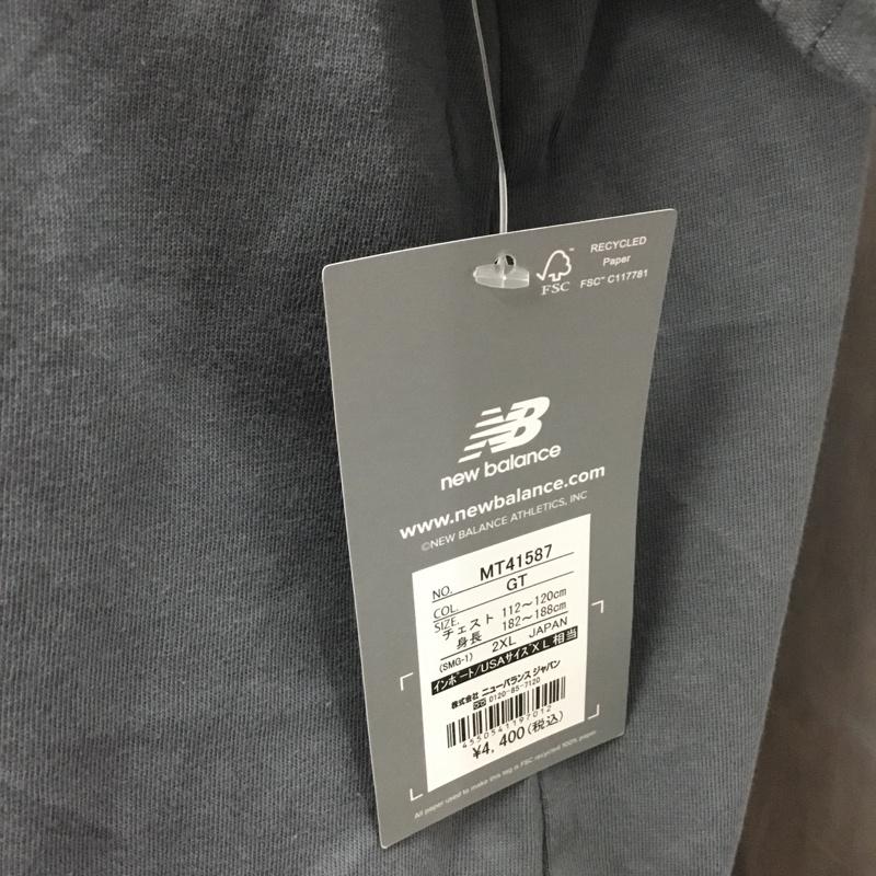 ニューバランス New Balance Tシャツ 半袖 半袖カットソー プリントTシャツ クルーネックカットソー XL ロゴ、文字 灰 / グレー /  メンズ USED 古着 中古 10119709