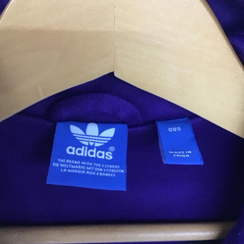 アディダス adidas ジャケット、上着 ジャンパー、ブルゾン ジップアップジャケット ジャージ アウター 古着 ロゴ、文字 紫 / パープル /  レディース USED 古着 中古 10144269