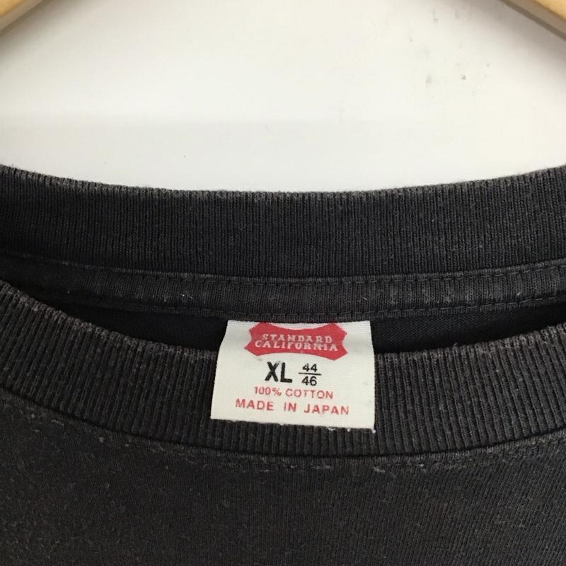 スタンダード カリフォルニア STANDARD CALIFORNIA Tシャツ 半袖 半袖カットソー プリントTシャツ クルーネックカットソー XL ロゴ、文字 黒 / ブラック /  メンズ USED 古着 中古 10133115