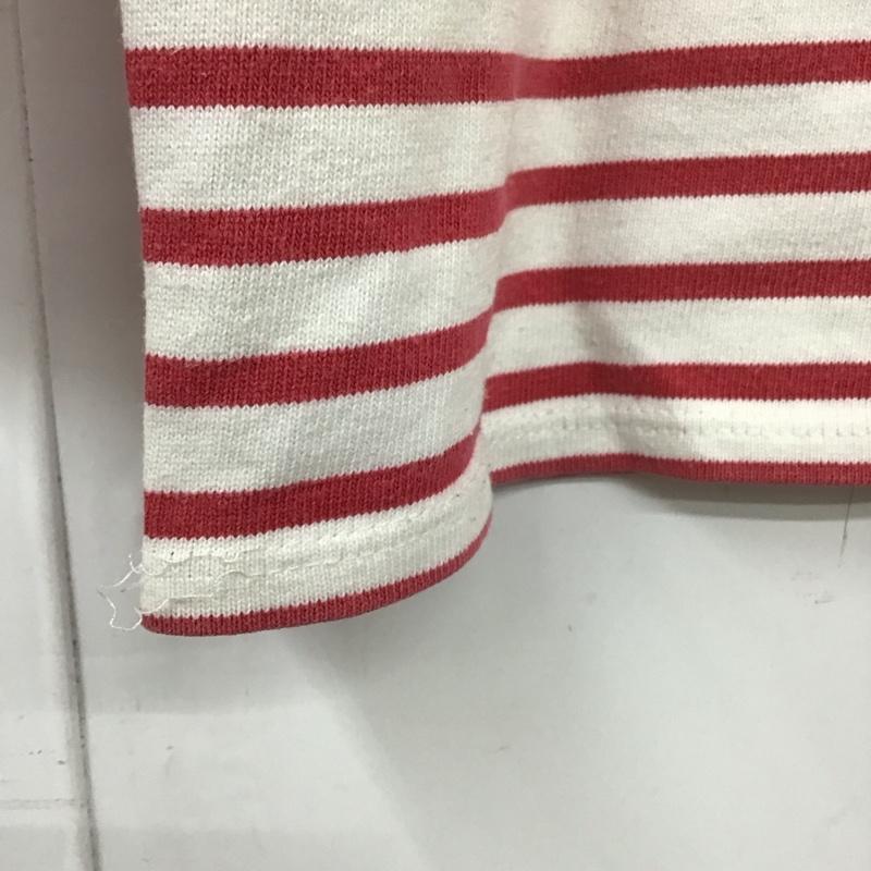 セントジェームス SAINT JAMES カットソー 長袖 長袖カットソー ワイドネックカットソー ボーダー ボーダー柄 白 / ホワイト / X 桃 / ピンク /  メンズ USED 古着 中古 10131386