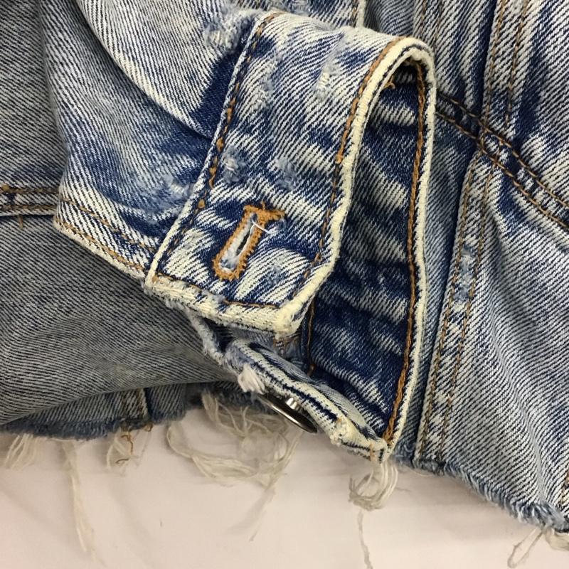 ザラ ZARA ジャケット、上着 ジャケット、ブレザー デニムジャケット Gジャン アウター カジュアルジャケット S ダメージ加工 インディゴ / インディゴ /  レディース USED 古着 中古 10136055