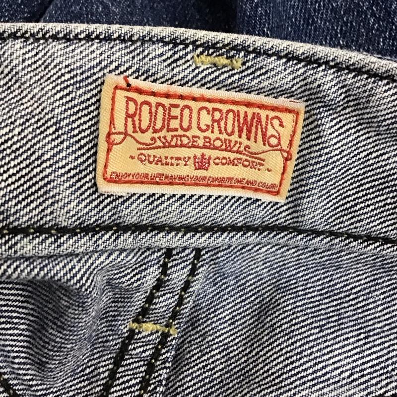 ロデオクラウンズ Rodeo Crowns パンツ デニム、ジーンズ 420BAP11-0330 ガチョウデニムパンツ ワイドパンツ M ダメージ加工 インディゴ / インディゴ /  レディース USED 古着 中古 10117334
