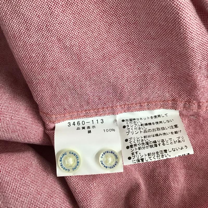 カステルバジャック CASTELBAJAC シャツ、ブラウス 長袖 長袖シャツ カラーシャツ ポケットシャツ 長袖カットソー プリントシャツ プリント 赤 / レッド /  メンズ USED 古着 中古 10123780