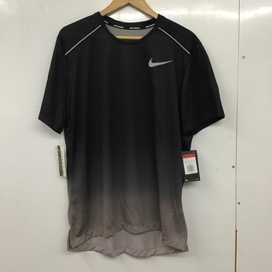 ナイキ NIKE Tシャツ 半袖 AQ4931-056 DRI-FITマイラー プリンテッド グラデーション スポーツウェア タグ付き L プリント 黒 / ブラック /  メンズ USED 古着 中古 10135545
