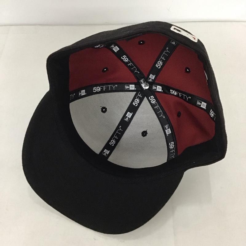 ニューエラ NEW ERA 帽子 キャップ 59FIFTY MLB ロゴ、文字 黒 / ブラック / X 赤 / レッド /  メンズ USED 古着 中古 10132438