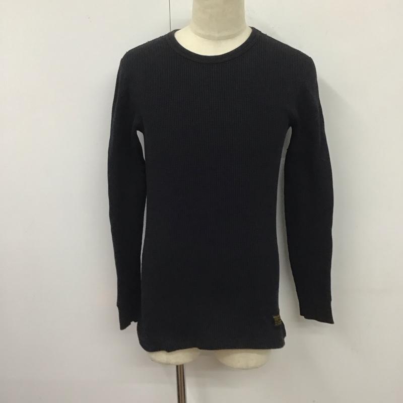 アルファインダストリー Alpha Industries カットソー 長袖 長袖カットソー クルーネックカットソー ロングスリーブカットソー ワッフル S 無地 紺 / ネイビー /  メンズ USED 古着 中古 10124323