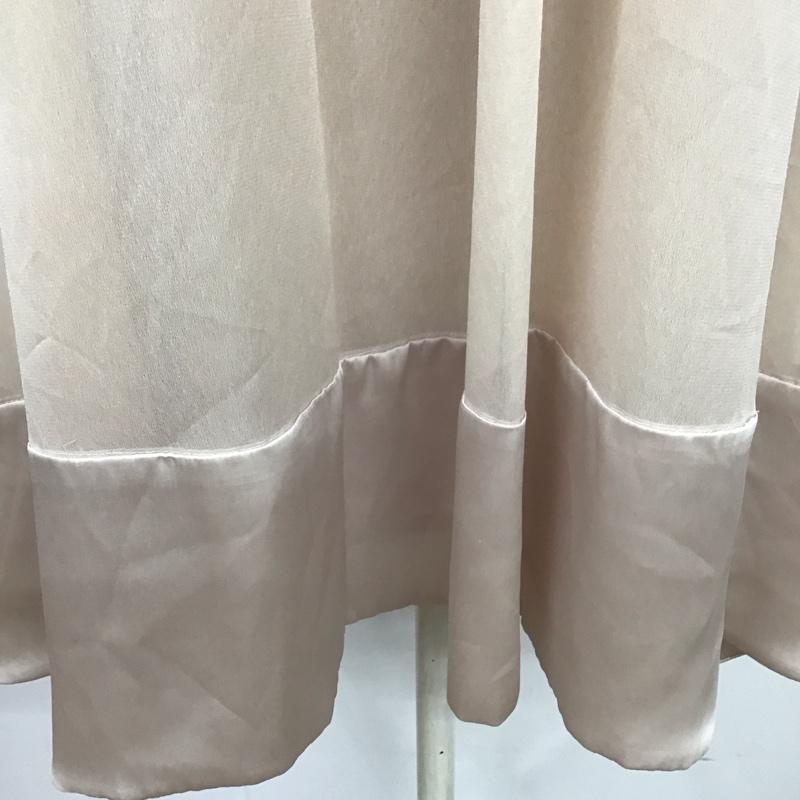 レイビームス Ray BEAMS ワンピース ひざ丈スカート 619A-3485 ノースリーブ シフォン リボン 無地 桃 / ピンク /  レディース USED 古着 中古 10113862