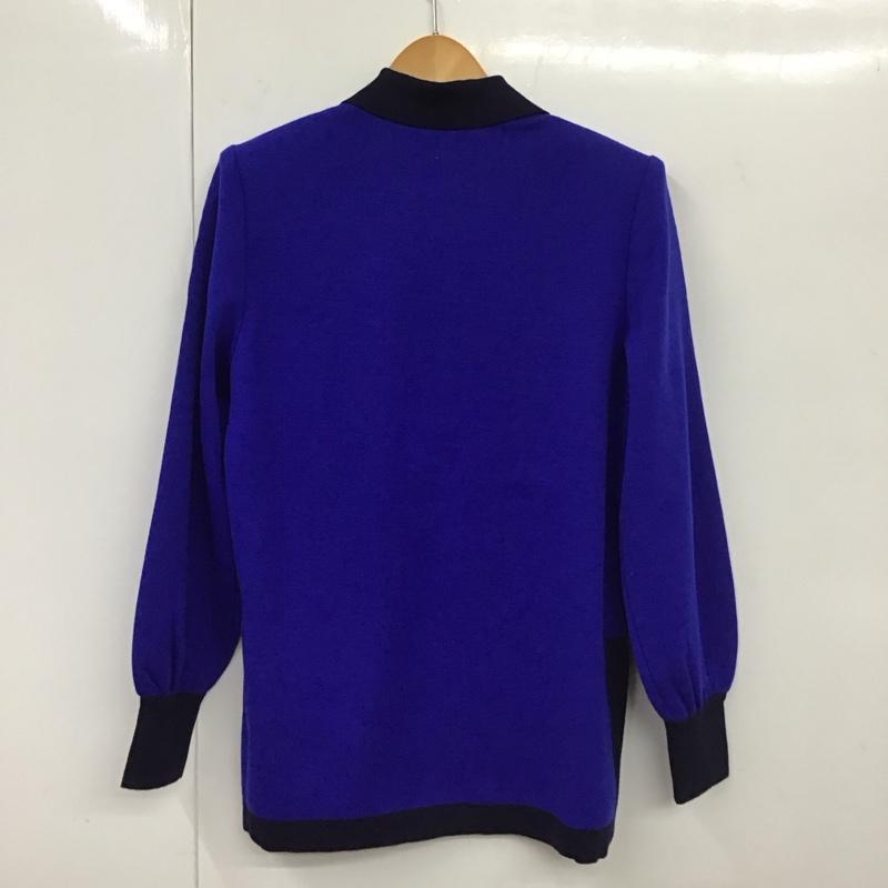 イヴサンローラン Yves Saint Laurent ニット、セーター 長袖 M 無地 青 / ブルー /  レディース USED 古着 中古 10131118