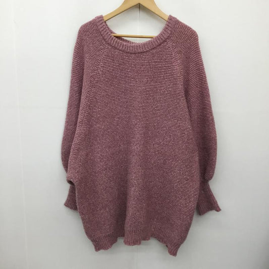 アクシーズファム axes femme ニット、セーター 長袖 FREE 無地 桃 / ピンク /  レディース USED 古着 中古 10138246
