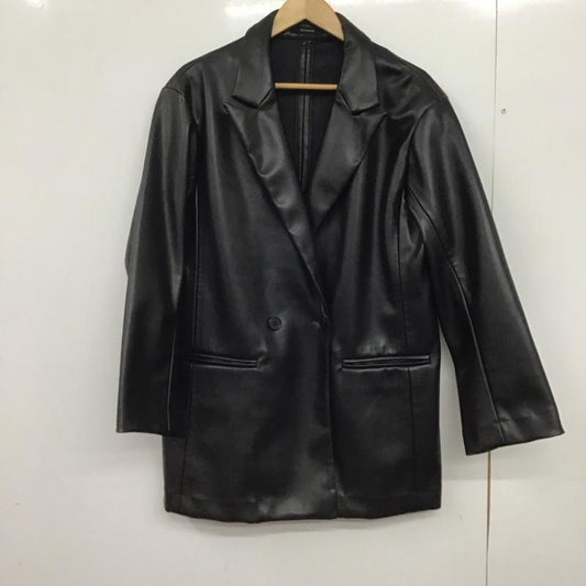 ジーナシス JEANASIS ジャケット、上着 ジャケット、ブレザー フェイクレザージャケット フロントボタン アウター FREE 無地 黒 / ブラック /  レディース USED 古着 中古 10147683