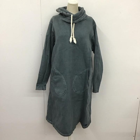 グッドオン Good On ワンピース ひざ丈スカート 裏起毛 スウェットワンピース 長袖 S 無地 青 / ブルー /  レディース USED 古着 中古 10123228