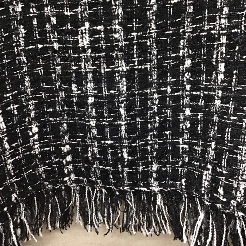 ザラ ZARA ニット、セーター 長袖 3440 252 800 モックネック フリンジ M  黒 / ブラック / X 白 / ホワイト /  レディース USED 古着 中古 10118444