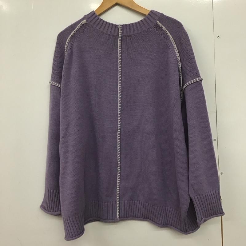 ローリーズファーム LOWRYS FARM ニット、セーター 長袖 長袖ニットカットソー クルーネック セーター FREE 無地 紫 / パープル /  レディース USED 古着 中古 10146692
