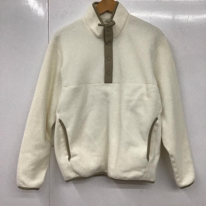 ユニクロ UNIQLO ジャケット、上着 ジャケット、ブレザー 341-453738 フリースボタンナッププルオーバー スタンドネック S 無地 白 / ホワイト /  メンズ USED 古着 中古 10131988
