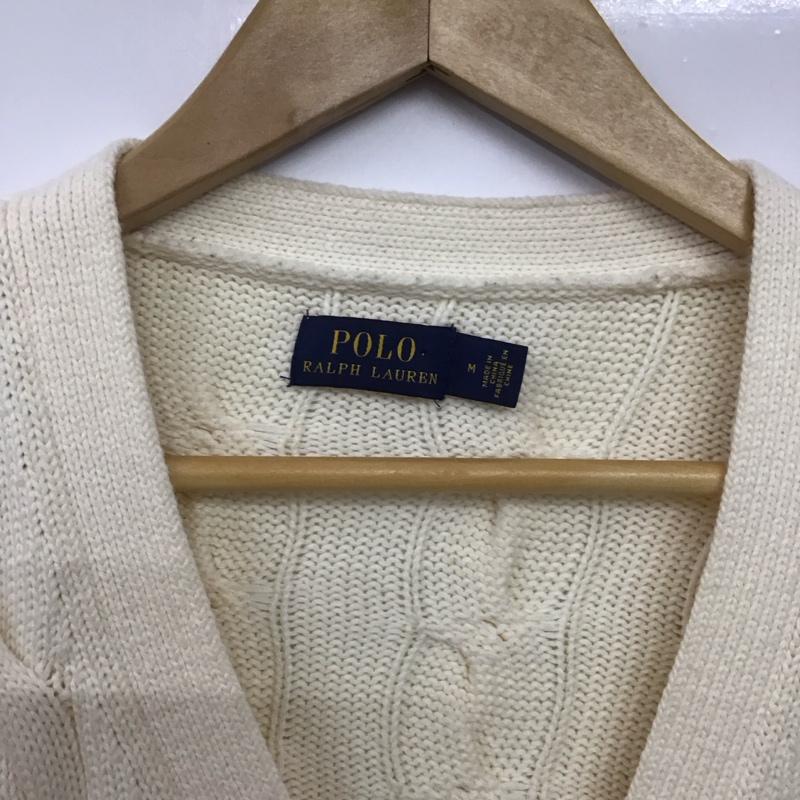ポロラルフローレン POLO RALPH LAUREN カーディガン 長袖 M 無地 白 / ホワイト /  レディース USED 古着 中古 10147203