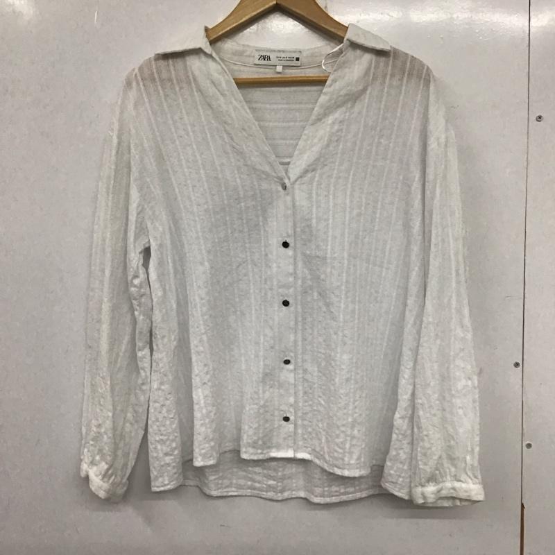 ザラ ZARA シャツ、ブラウス 長袖 S 無地 白 / ホワイト /  レディース USED 古着 中古 10140396