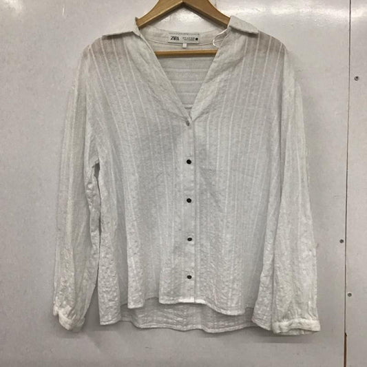 ザラ ZARA シャツ、ブラウス 長袖 S 無地 白 / ホワイト /  レディース USED 古着 中古 10140396