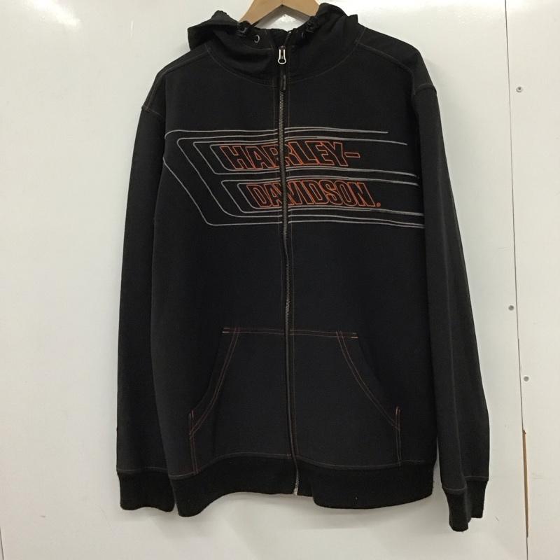 ハーレーダビッドソン Harley-Davidson ジャケット、上着 ジャケット、ブレザー フード付き M ロゴ、文字 黒 / ブラック /  メンズ USED 古着 中古 10133571