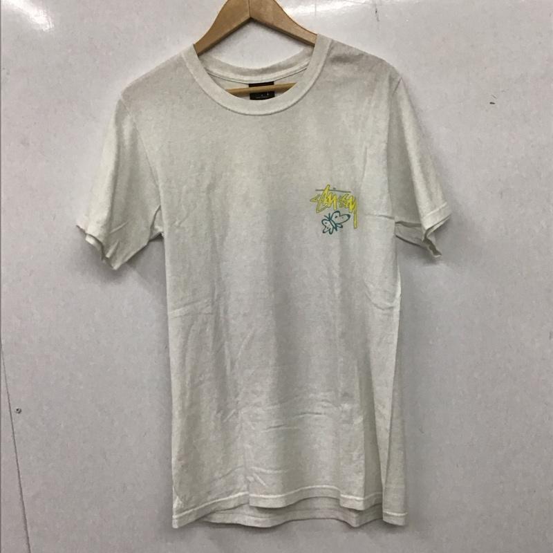 ステューシー STUSSY Tシャツ 半袖 半袖カットソー プリントTシャツ クルーネックカットソー S プリント 白 / ホワイト /  メンズ USED 古着 中古 10136251