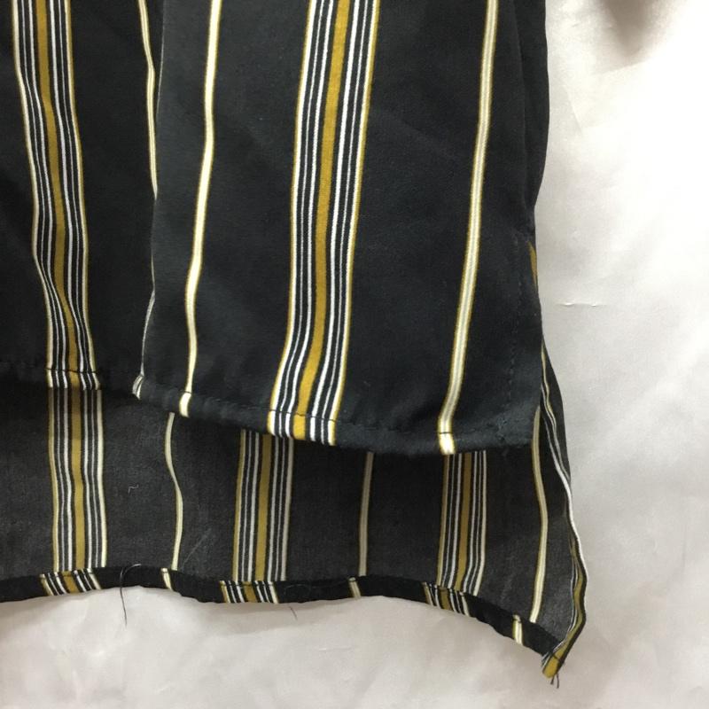 クティール kutir シャツ、ブラウス 半袖 KT922040BW オープンカラー L ストライプ 黒 / ブラック / X 白 / ホワイト / X 茶 / ブラウン /  メンズ USED 古着 中古 10117761