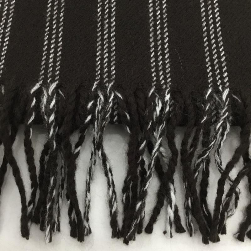 ビームス BEAMS マフラー マフラー フリンジ ストライプ ダークブラウン / ダークブラウン / X 白 / ホワイト /  メンズ USED 古着 中古 10130584