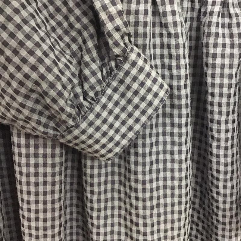 エヘカソポ ehka sopo ワンピース ロングスカート 1106971 シャツワンピース バンドカラー FREE チェック 灰 / グレー / X 黒 / ブラック /  レディース USED 古着 中古 10144364