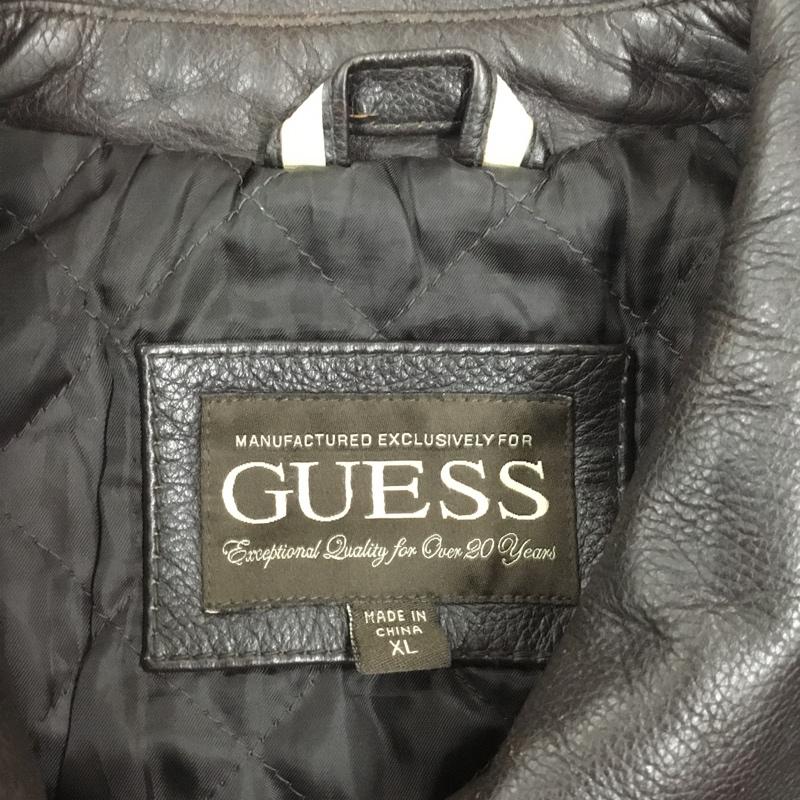 ゲス Guess ジャケット、上着 ジャケット、ブレザー ジップアップジャケット ジャンパー ジャケット カジュアルジャケット アウター XL 無地 茶 / ブラウン /  メンズ USED 古着 中古 10120304