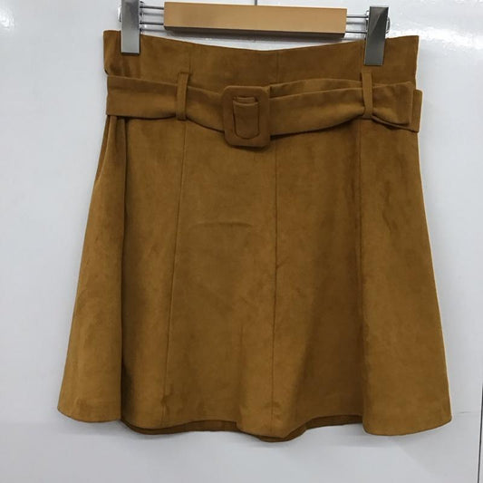 ザラ ZARA スカート ミニスカート S 無地 茶 / ブラウン /  レディース USED 古着 中古 10142918