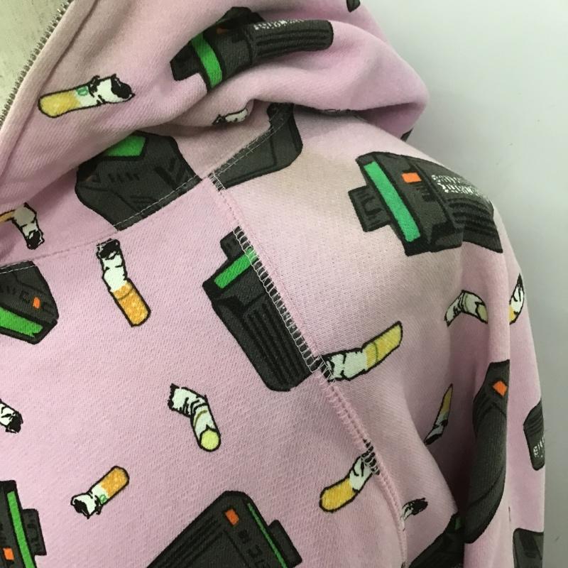 ビリオネア・ボーイズ・クラブ BILLIONAIRE BOYS CLUB パーカー 長袖 タバコ XL ロゴ、文字 X プリント 桃 / ピンク /  メンズ USED 古着 中古 10105702