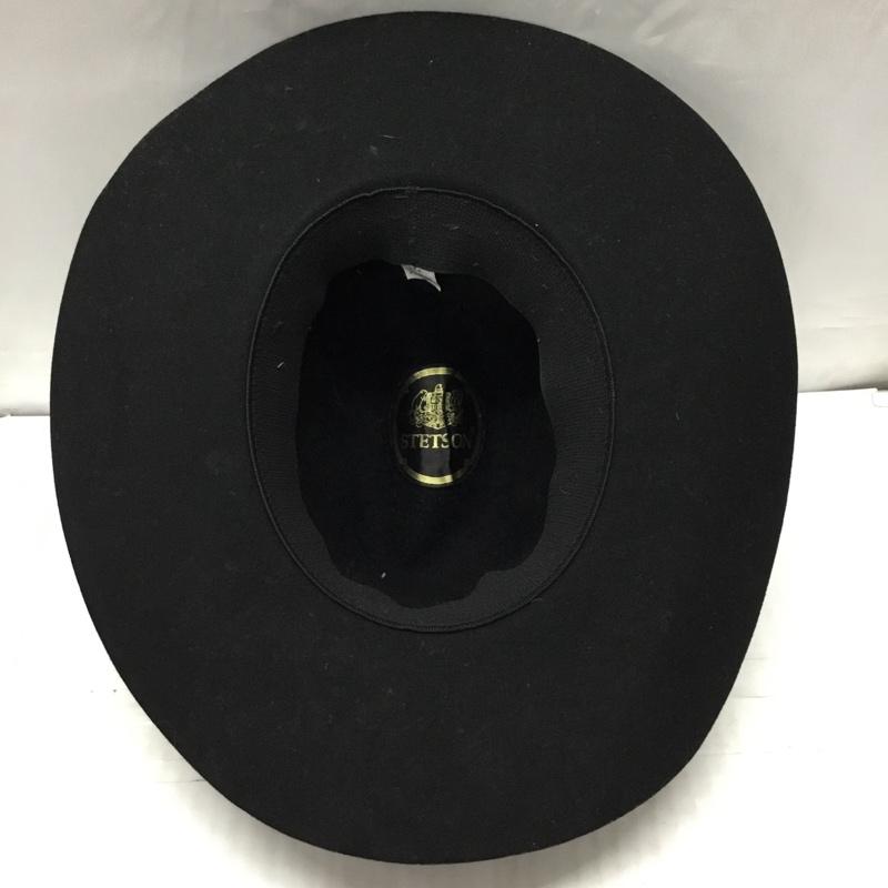 ステットソン STETSON 帽子 ハット 中折れ帽 フェルトハット USA製 無地 黒 / ブラック /  メンズ USED 古着 中古 10119107