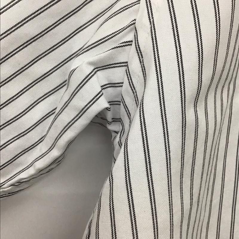 ユナイテッドアローズグリーンレーベルリラクシング UNITED ARROWS green label relaxing シャツ、ブラウス 長袖 長袖シャツ ストライプシャツ ノーカラーシャツ M ストライプ 白 / ホワイト /  メンズ USED 古着 中古 10150727