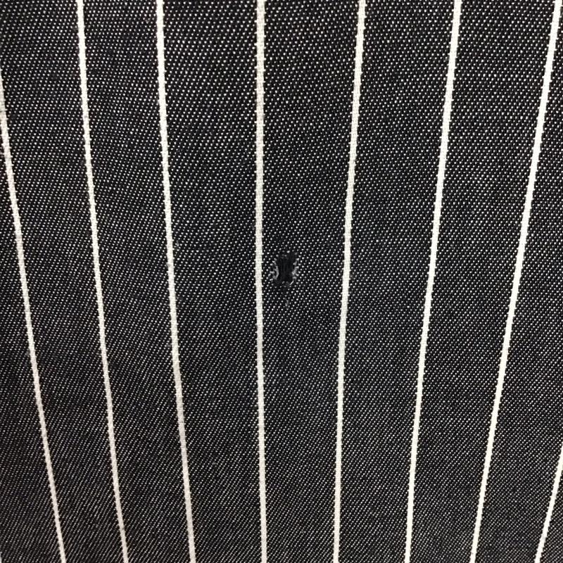 ベンデイビス BEN DAVIS シャツ、ブラウス 半袖 ハーフジップ ストライプ ワンポイント 黒 / ブラック / X 白 / ホワイト /  メンズ USED 古着 中古 10123510