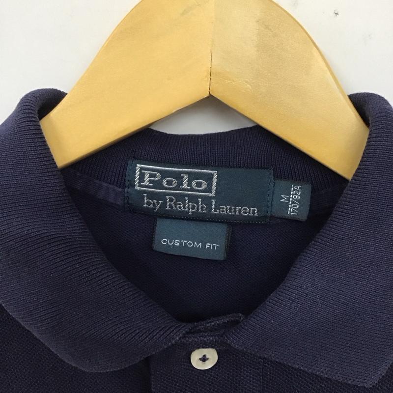 ポロバイラルフローレン Polo by RALPH LAUREN ポロシャツ 半袖 半袖ポロシャツ 半袖カットソー カラーシャツ M ロゴ、文字 紺 / ネイビー /  メンズ USED 古着 中古 10130054