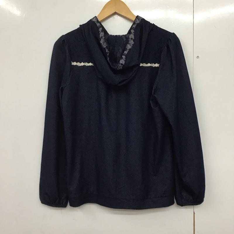 アクシーズファム axes femme パーカー 長袖 ジップパーカー M 無地 青 / ブルー /  レディース USED 古着 中古 10140650