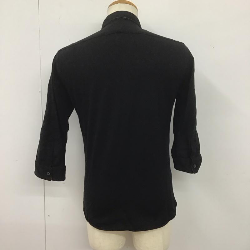 バーバリーブラックレーベル BURBERRY BLACK LABEL シャツ、ブラウス 七分袖 2 無地 黒 / ブラック /  メンズ USED 古着 中古 10126546