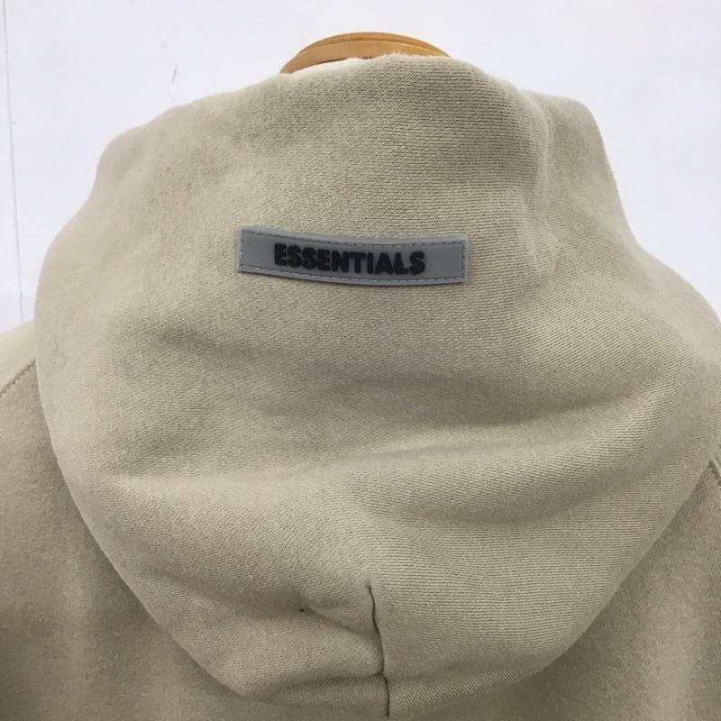 エッセンシャルズ ESSENTIALS パーカー 長袖 長袖パーカー フード付きパーカー プリントスウェット トレーナー M ロゴ、文字 ベージュ / ベージュ /  メンズ USED 古着 中古 10123896