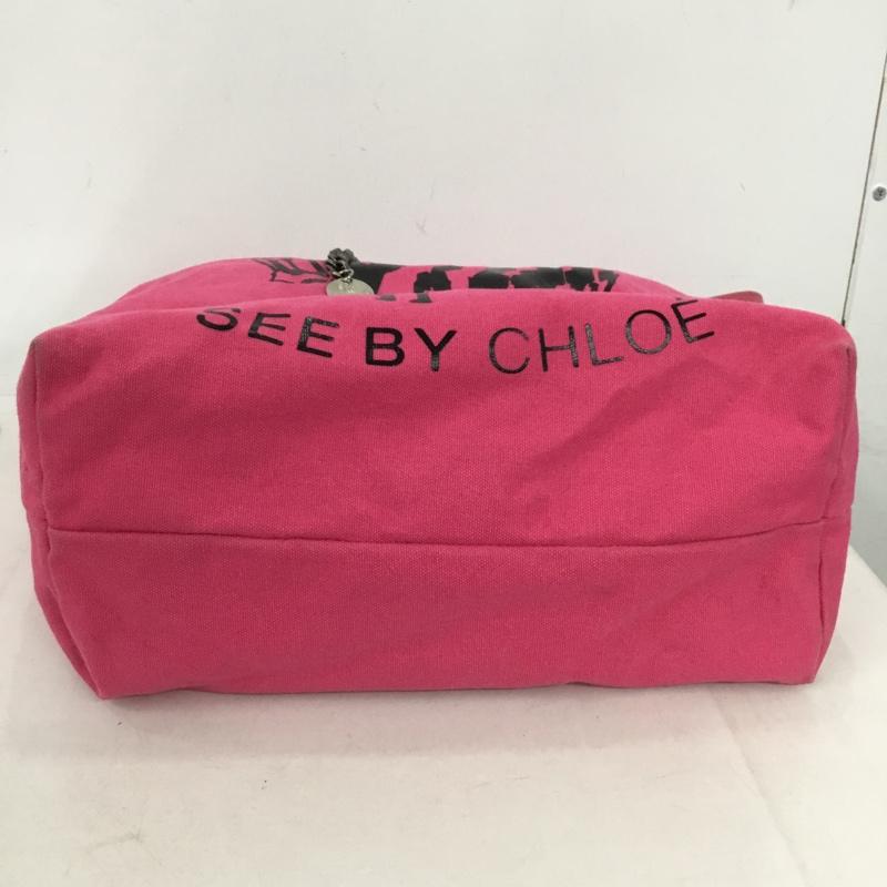 シーバイクロエ SEE BY CHLOE トートバッグ トートバッグ 犬モチーフ ドッグプリント ロゴ、文字 桃 / ピンク /  レディース USED 古着 中古 10148811