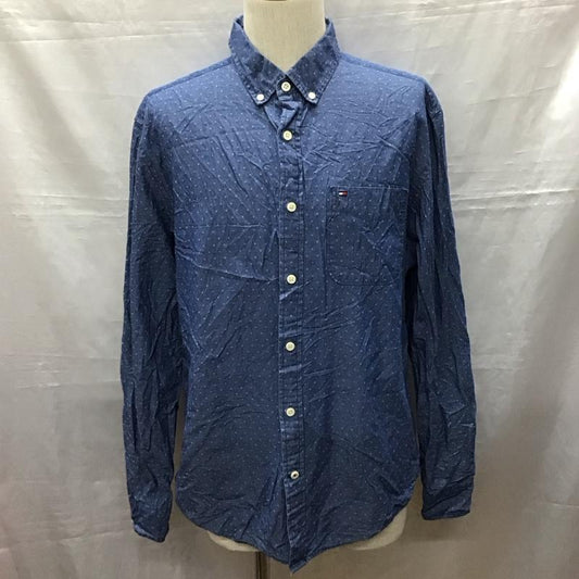トミーヒルフィガー TOMMY HILFIGER シャツ、ブラウス 長袖 ボタンダウン L ワンポイント インディゴ / インディゴ /  メンズ USED 古着 中古 10118381