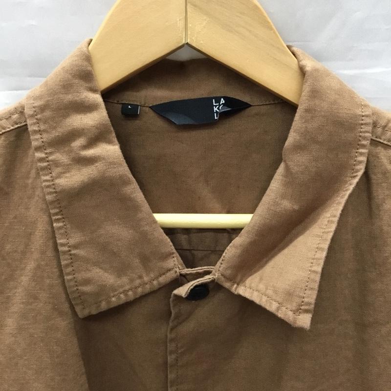 ラコレ LAKOLE シャツ、ブラウス 半袖 LKMF01U0NM ビッグシルエット オーバーサイズ L 無地 茶 / ブラウン /  メンズ USED 古着 中古 10117766