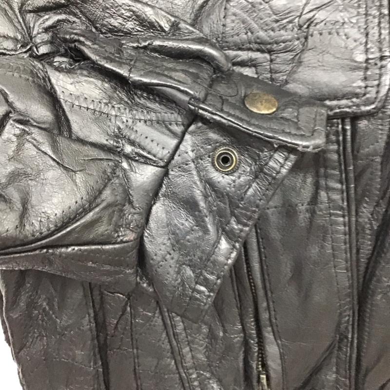 古着 USED ジャケット、上着 ジャケット、ブレザー レザージャケット ジップアップジャケット アウター XXL 無地 黒 / ブラック /  メンズ USED 古着 中古 10132078