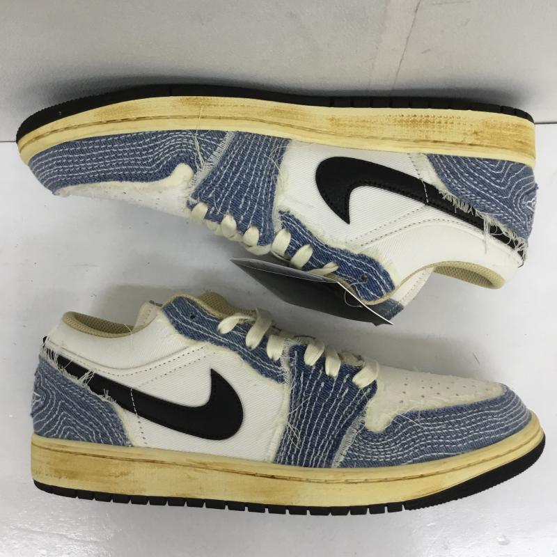 ナイキ NIKE スニーカー スニーカー FN7670-493 Nike Air Jordan 1 Low SE World Make Japan 27.0cm ロゴ、文字 X 刺繍 白 / ホワイト / X 青 / ブルー /  メンズ USED 古着 中古 10112690