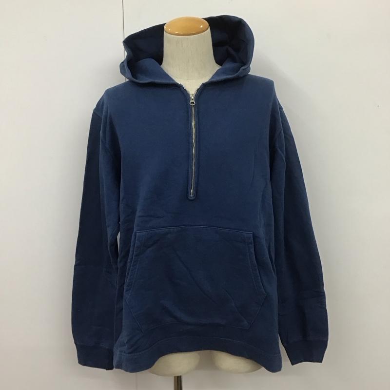 グッドオン Good On パーカー 長袖 ハーフジップ L 無地 青 / ブルー /  メンズ USED 古着 中古 10108093